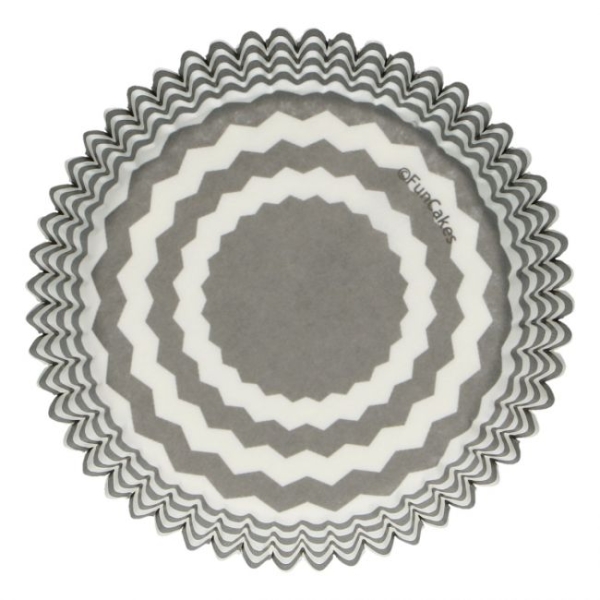 Cupcake Backförmchen - Chevron Grau